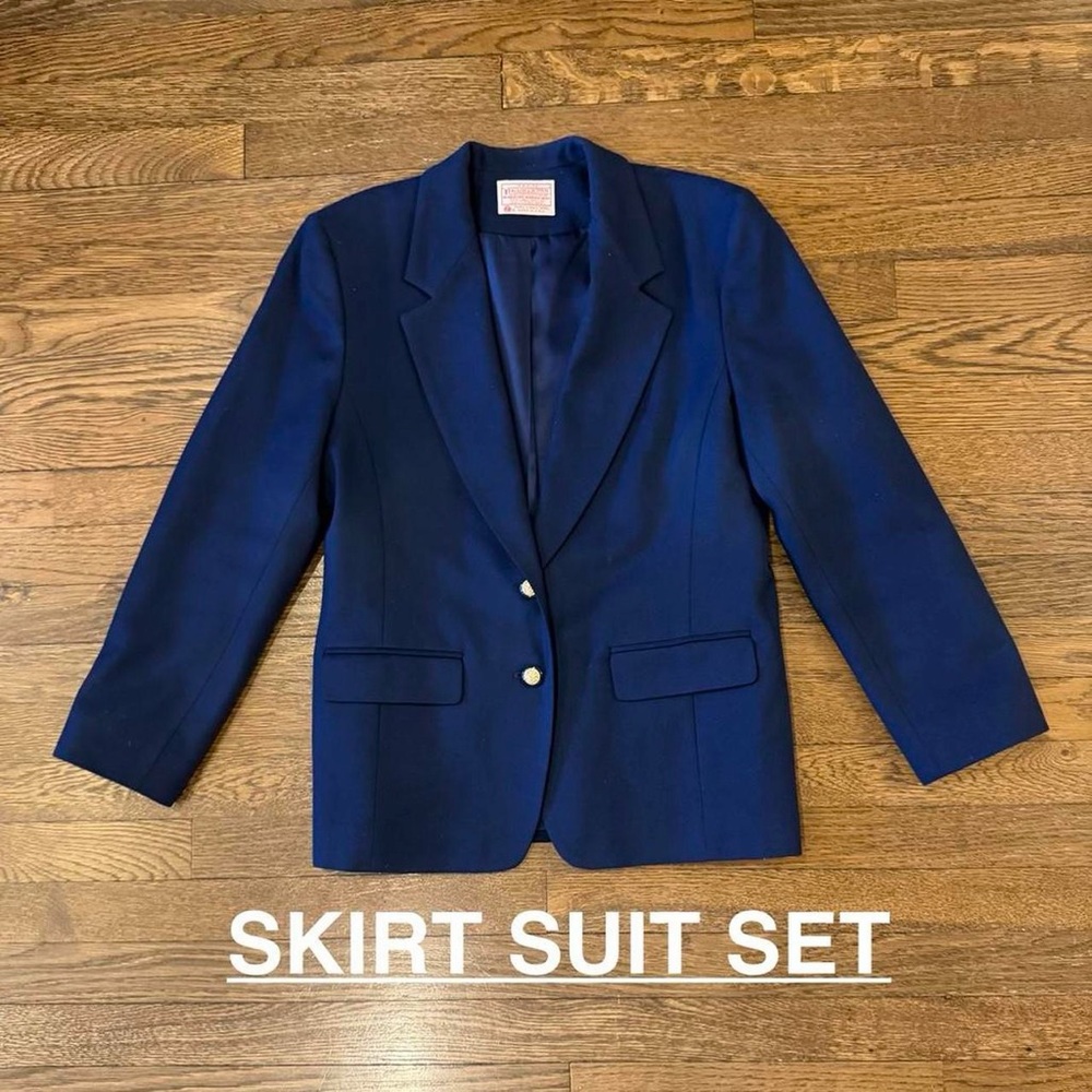 Pendleton 70s Wool Blazer & Midi Skirt Set